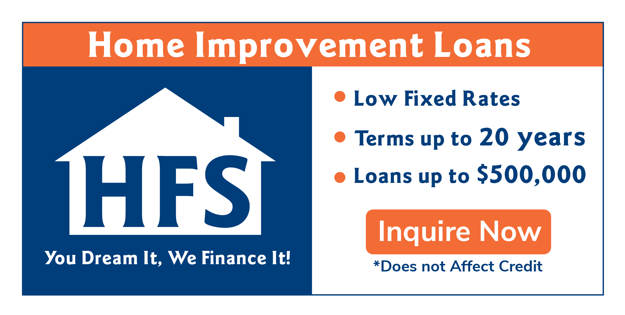 HFS Home Improvement Loans banner.